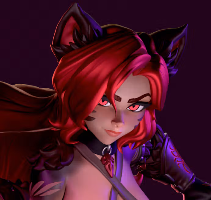 Catgirl Statue | Hell Vixens Fan Art by Azaak3d SFW 3d printed statue,3d printed,sfw statue,Hell Vixens statue,Catgirl Statue
