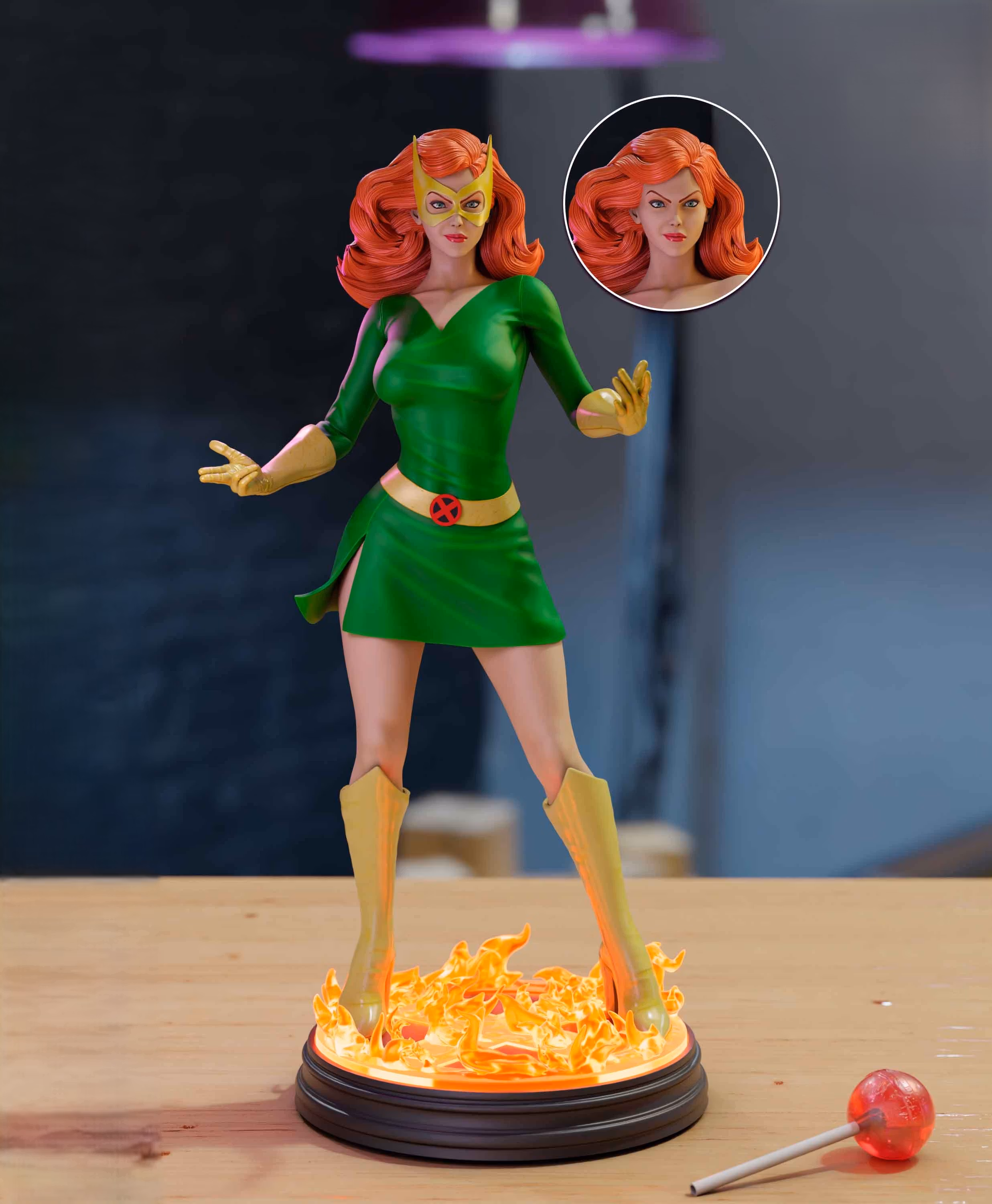 Jean Grey Statue | X-Men Fan Art by TrickorTreat3D SFW,NSFW 3d printed,3d printed statue,Jean Grey statue,marvel statue,nsfw statue
