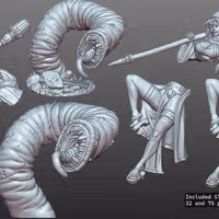 Shae Haren Worm Tamer Miniature | DnD Fan Art by Gaz Minis SFW,NSFW 3d printed,miniature,dnd miniature,Shae Haren Worm Tamer,3d printed miniature,nsfw miniature