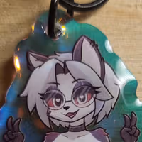 Loona Cute With Glasses Keychain | Helluva Boss Acrylic Keychain NSFW loona nsfw,loona keychain,furry keychain,Helluva Boss,nsfw keychain