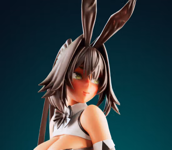 Bay Radiant Bunny Girl Statue | NIKKE Fan Art by Officer Rhu SFW,NSFW,Futa 3d printed statue,3d printed,nsfw statue,furry statue,futa statue,NIKKE statue,Bay Radiant Statue,futa figurines,futanari figurines,futanari statue