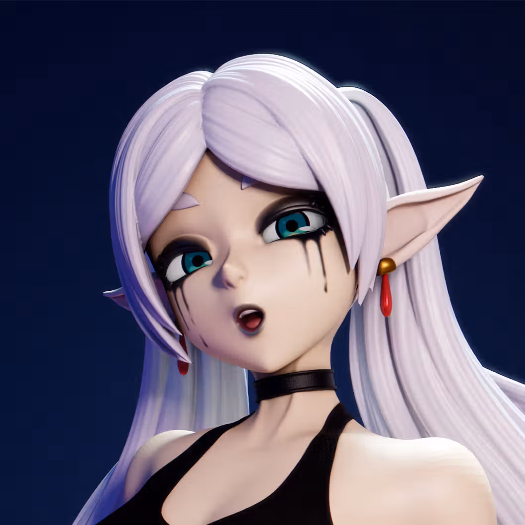 Goth Frieren Statue | Frieren: Beyond Journey's End Fan Art by FunserviceSTL SFW,NSFW,Futa 3d printed statue,nsfw statue,Frieren statue,Frieren: Beyond Journey's End Statue,3d printed figure,3d printed,futa figurines,futanari figurines,futanari statue,futa statue