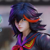 Ryuko Matoi Statue | Kill la Kill Fan Art by 3Dmoonn SFW 3d printed,3d printed statue,Ryuko Matoi Statue,Kill la Kill statue
