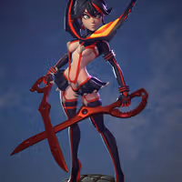 Ryuko Matoi Statue | Kill La Kill Fanart von Dinamuuu3d SFW,NSFW 3d printed statue,3d printed,Kill La Kill Statue ,3d printed figure,nsfw statue,Ryuko Matoi Statue