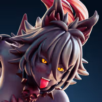 Hellhound v2 Statue | Monster Girl Fan Art by Officer Rhu SFW,NSFW,Futa 3d printed,Hellhound statue,futa statue,Monster Girl statue,furry statue,nsfw statue,futa figurines,futanari figurines,futanari statue
