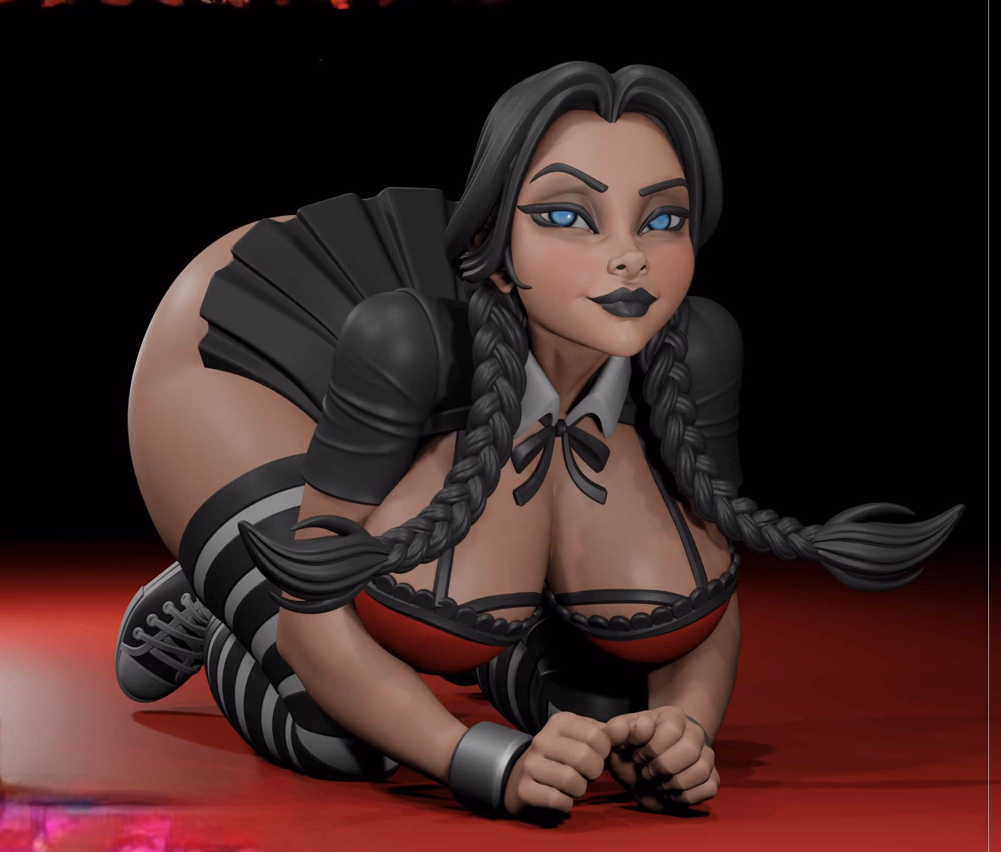 Figura Wednesday | The Addams Family Fanart autorstwa Digital Dark SFW,NSFW,Futa 3d printed statue,3d printed,nsfw statue,3d printed figure,Wednesday Statue,The Addams Family Statue,futa statue,futa figurines,futanari figurines,futanari statue