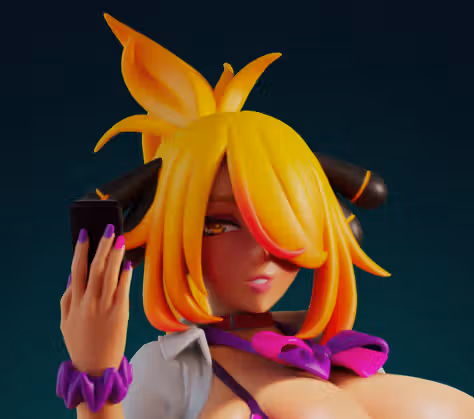 Gyaru Cynthia Statue | Pokemon Fan Art by Officer Rhu SFW,NSFW,Futa 3d printed statue,3d printed,nsfw statue,futa statue,Cynthia Statue,pokemon statue,futa figurines,futanari figurines,futanari statue