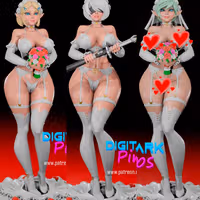Bride Girls Statue | Zelda, Nier Fan Art by Digital Dark SFW,NSFW,Futa 3d printed statue,3d printed,nsfw statue,futa statue,Bride Girls Statue,futa figurines,futanari figurines,futanari statue