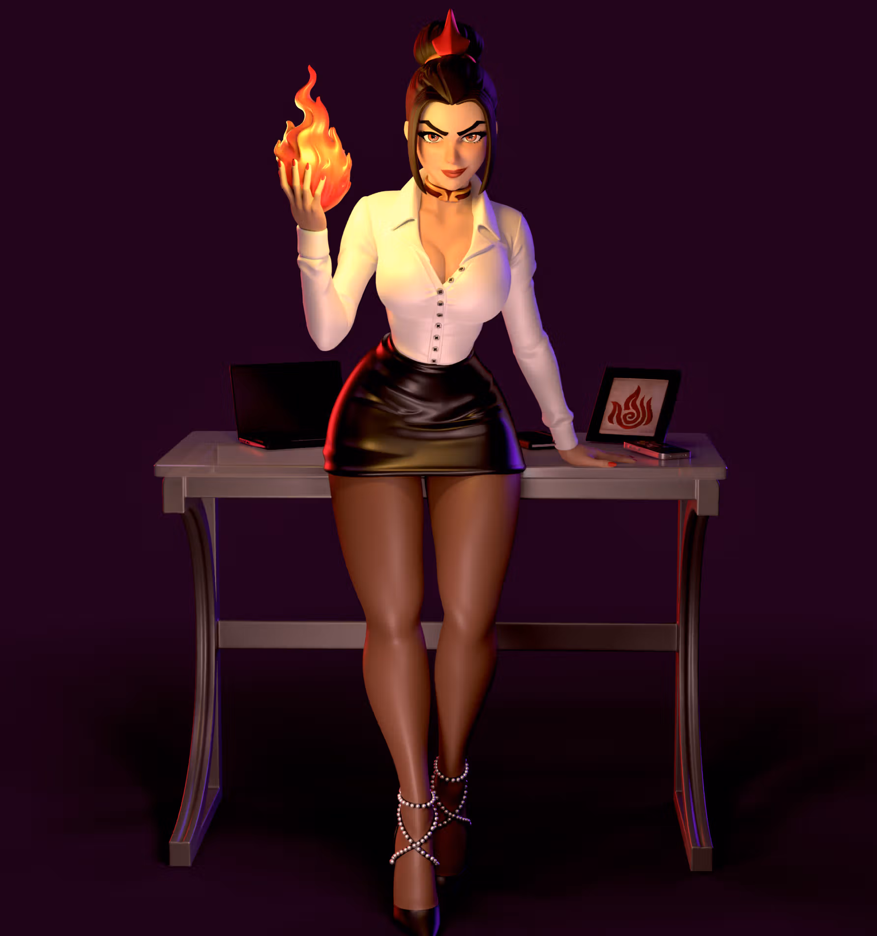 Statue Azula Office | Avatar The last Airbender Fan art par Azaak3d SFW 3d printed statue,3d printed,sfw statue,Azula statue,Avatar The last Airbender Statue