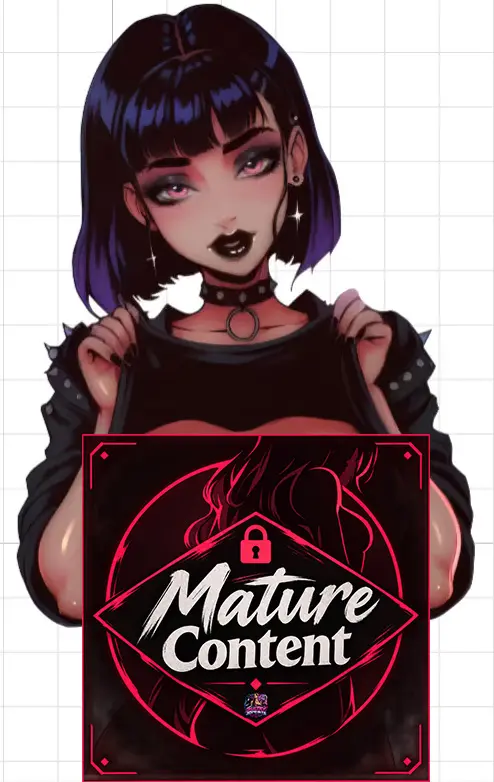 Goth Girl With Big Breasts Sticker | Original Vinyl Sticker NSFW nsfw sticker,stickers,Goth Girl sticker,original sticker