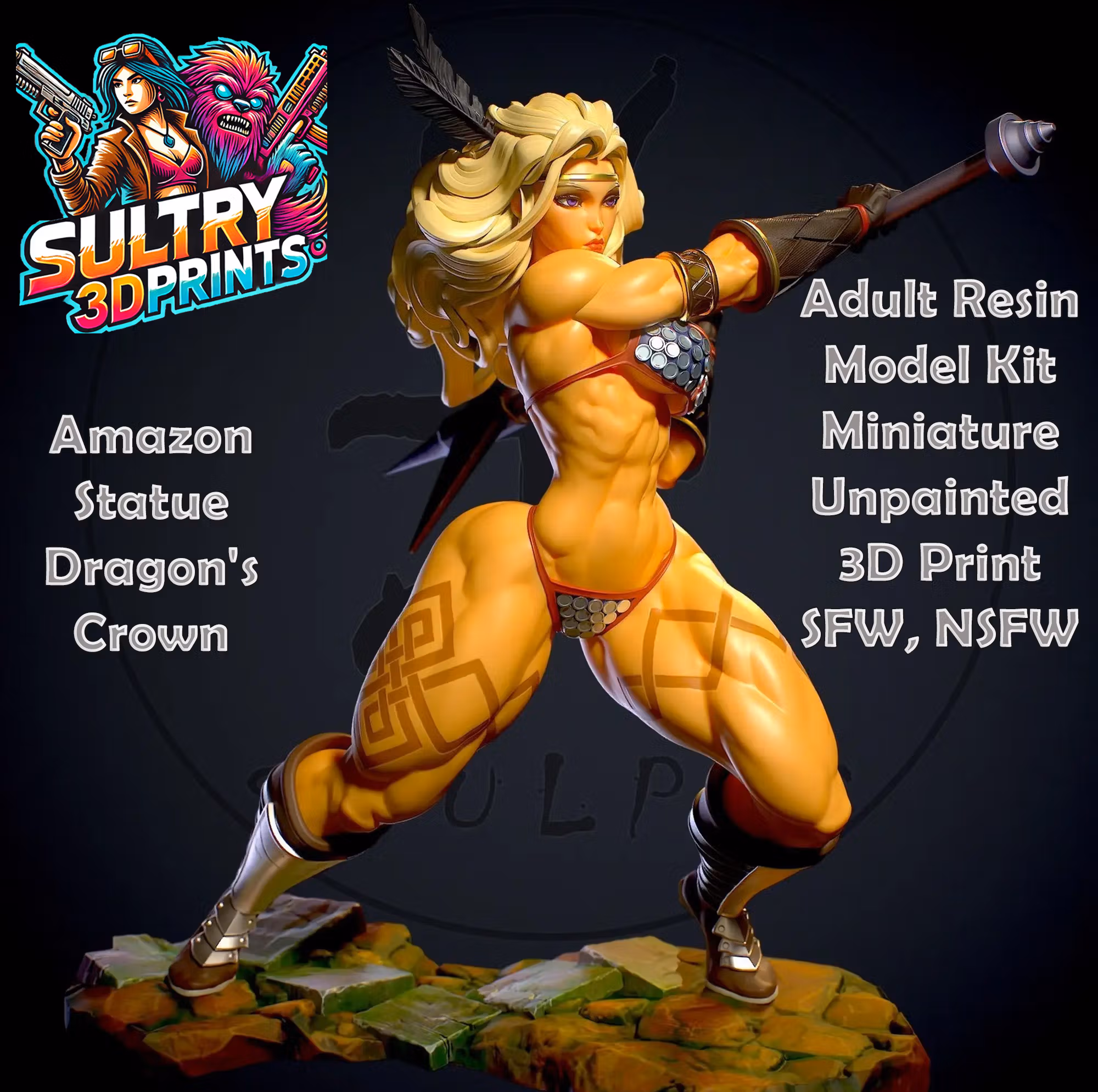 Figura Amazon | Dragon's Crown Fanart autorstwa Yan-H SFW,NSFW 3d printed statue,3d printed,nsfw statue,3d printed figure,Amazon statue,Dragon's Crown statue
