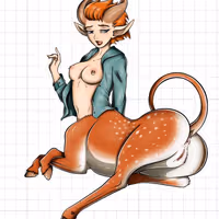 Deer Centaur Furry Girl Sticker | Original Vinyl Sticker NSFW nsfw sticker,stickers,Deer Centaur sticker,original sticker,furry sticker