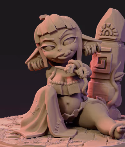 Aztec Sewing Goblin Miniature | DnD Fan Art by Jigglystix SFW,NSFW 3d printed,miniature,dnd miniature,Aztec Sewing Goblin,3d printed miniature,nsfw miniature