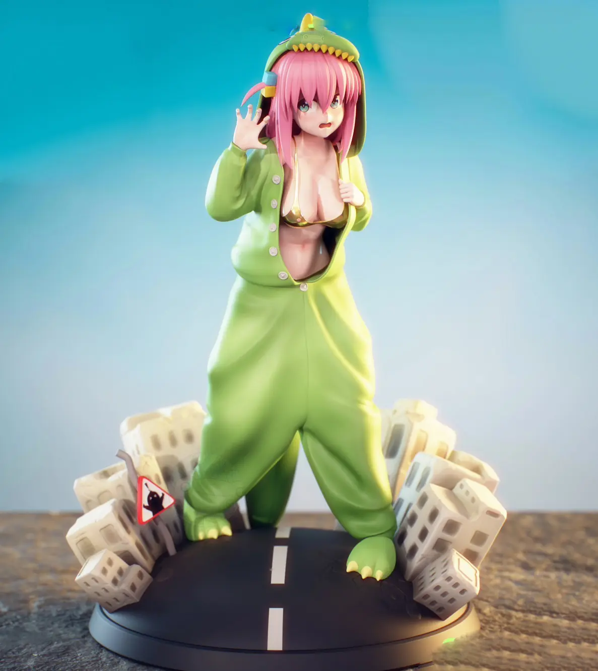 Bocchi Statue | Bocchi the Rock Fan Art by PikkyPrints SFW,NSFW 3d printed statue,3d printed,3d printed figure,Bocchi the Rock Statue,Bocchi Statue,nsfw statue