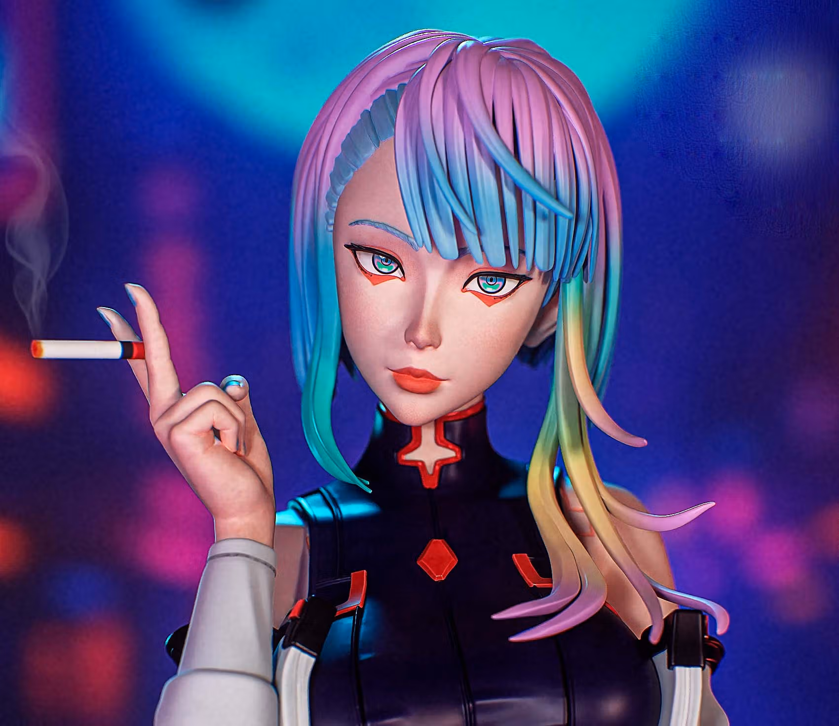 Lucy Statue | Cyberpunk2077 Fan Art by PEACHFIGURE SFW,NSFW 3d printed,3d printed statue,Cyberpunk statue,Lucy statue,nsfw statue