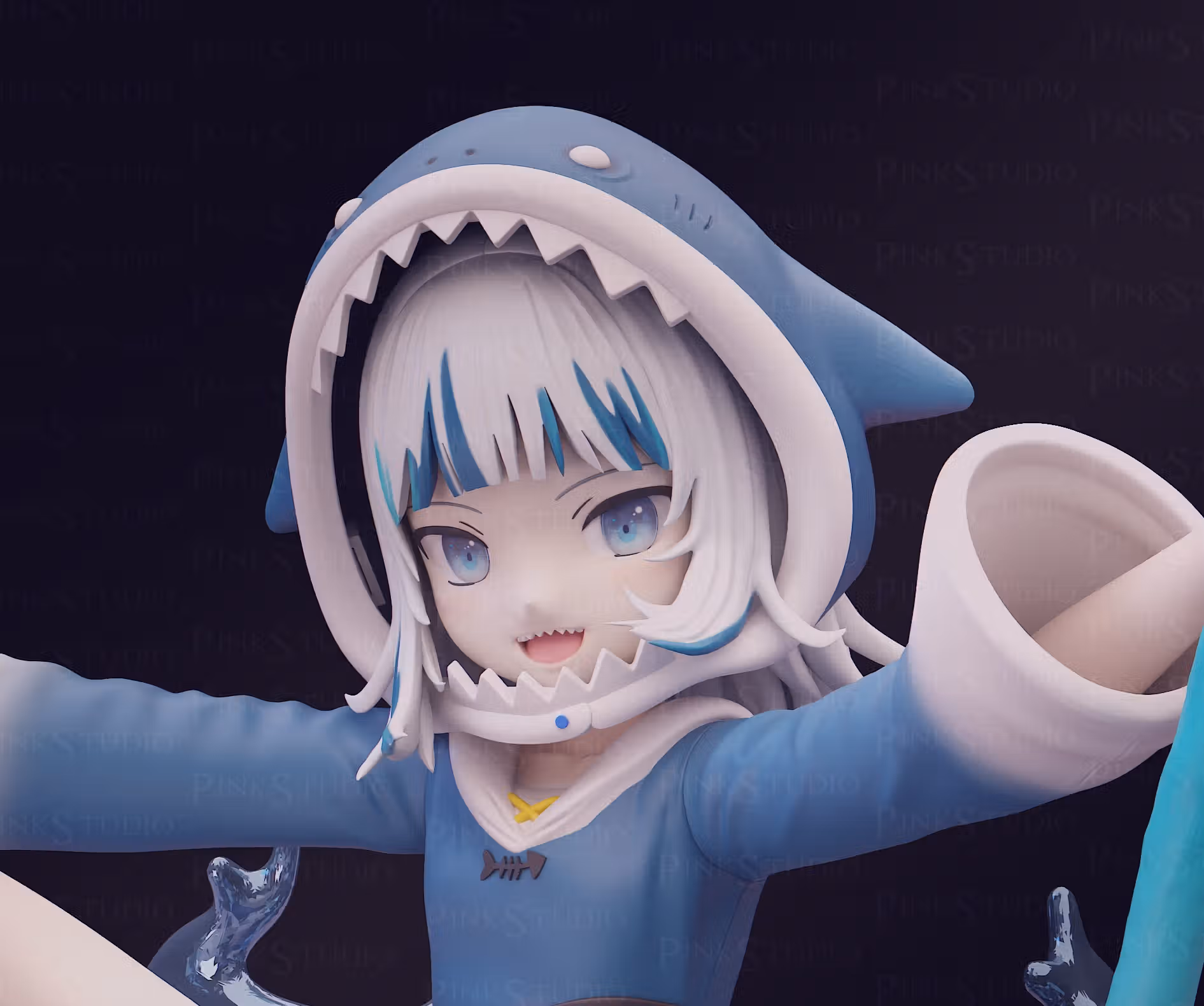 Gawr Gura Statue | Hololive Fan Art by Pink Studio SFW,NSFW 3d printed statue,nsfw statue,Gawr Gura Statue,Hololive Statue,sfw statue