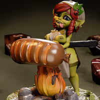 Campfire Goblin Girl Miniature | DnD Fan Art by Jigglystix NSFW 3d printed,miniature,dnd miniature,Campfire Goblin Girl,3d printed miniature,nsfw miniature