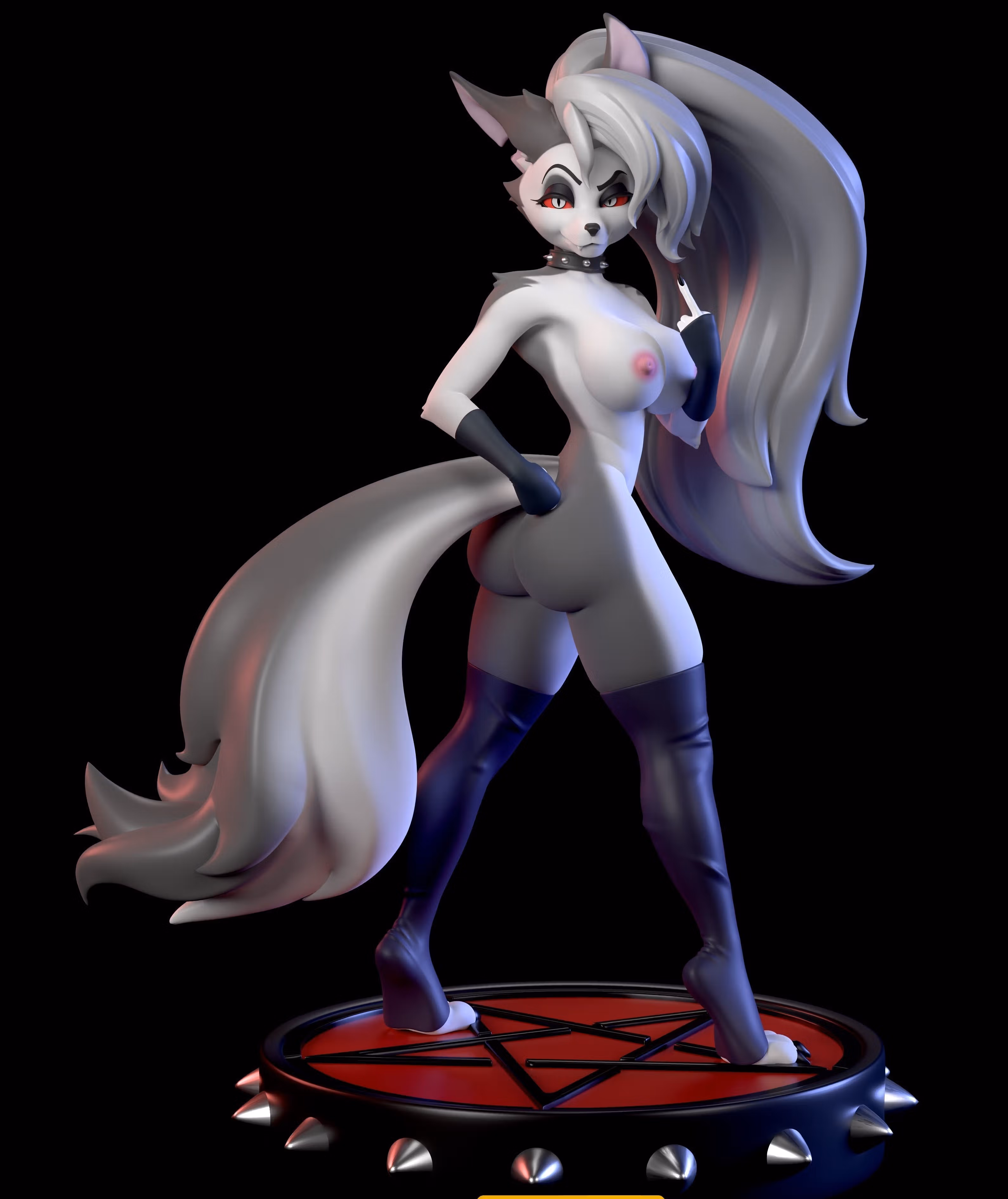 Loona Statue | Helluva Boss Fan Art by Azaak3d SFW,NSFW 3d printed statue,3d printed,nsfw statue,furry statue,loona statue,Helluva Boss Statue
