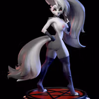 Loona Statue | Helluva Boss Fan Art by Azaak3d SFW,NSFW 3d printed statue,3d printed,nsfw statue,furry statue,loona statue,Helluva Boss Statue