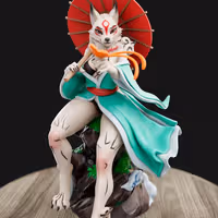Amaterasu Wolf Girl Statue | Okami Fan Art by Anyonensfw SFW,NSFW,Futa 3d printed statue,3d printed,furry statue,Amaterasu Wolf,nsfw statue,futa statue,futa figurines,futanari figurines,futanari statue,3d printed figure