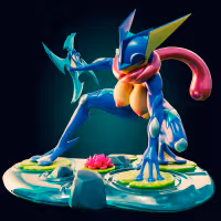 Greninja Curvy Statue | Pokémon Fanart von Officer Rhu SFW,NSFW,Futa 3d printed statue,3d printed,3d printed figure,Greninja Statue,Pokemon Statue,futa statue,futa figurines,futanari figurines,futanari statue,nsfw statue,furry statue