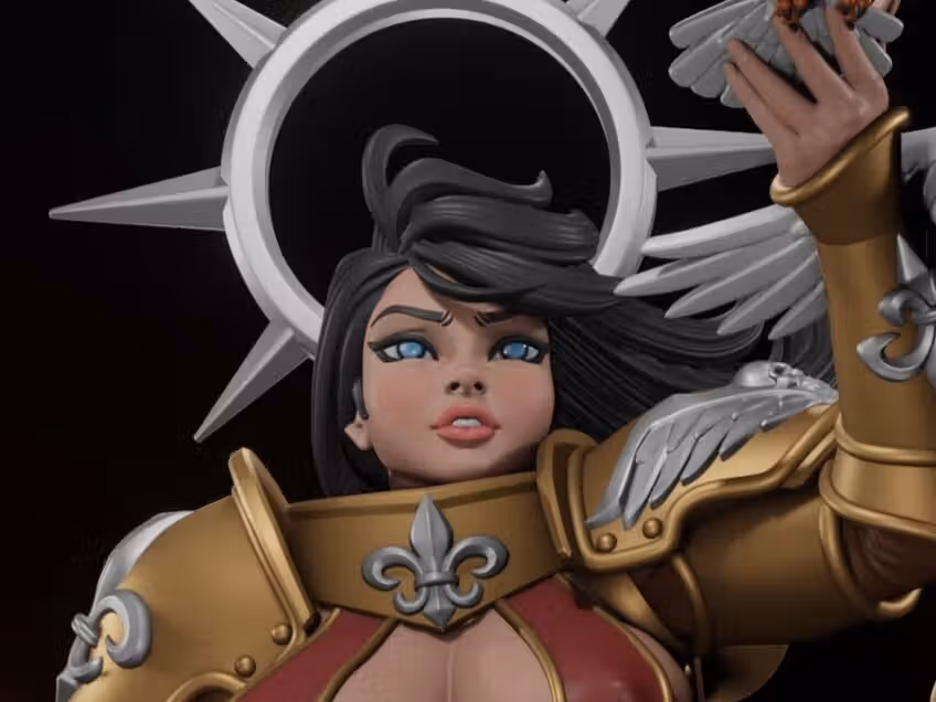 Battle Thicc Saint Celeste Statue | 40k Fan Art by Digital Dark SFW,NSFW,Futa 3d printed statue,3d printed,nsfw statue,futa statue,futa figurines,futanari figurines,futanari statue,3d printed figure,Battle Thicc Saint Celeste Statue,warhammer 40k statue 