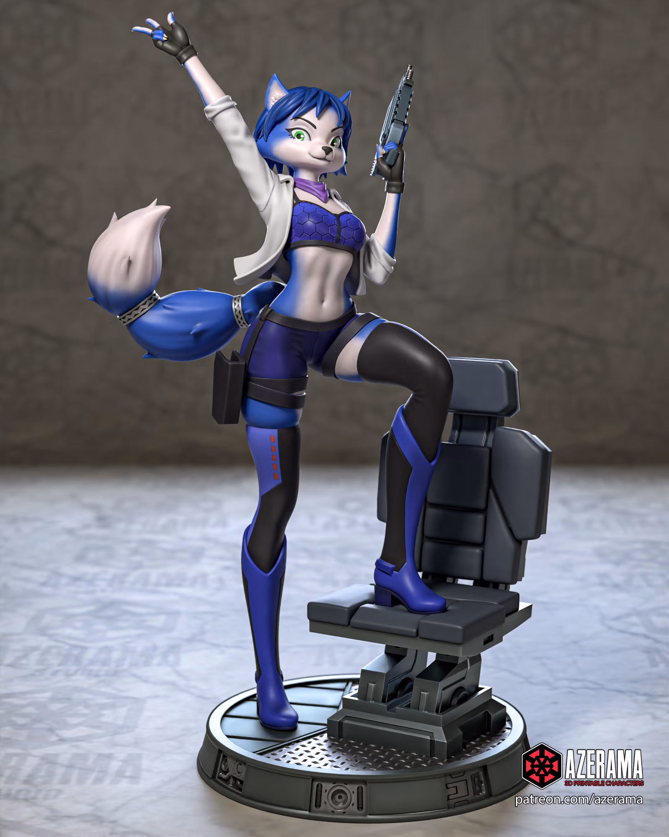 Krystal Fox Statue |  Star Fox Fan Art by Azerama SFW,NSFW 3d printed,3d printed statue,nsfw statue,Star Fox,Krystal Fox Statue