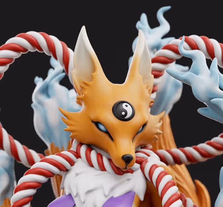 Kyubimon Furry Statue | Digimon Fan Art by Anyonensfw SFW,NSFW,Futa 3d printed statue,3d printed,nsfw statue,3d printed figure,Kyubimon Statue,furry statue,futa statue,futa figurines,futanari figurines,futanari statue