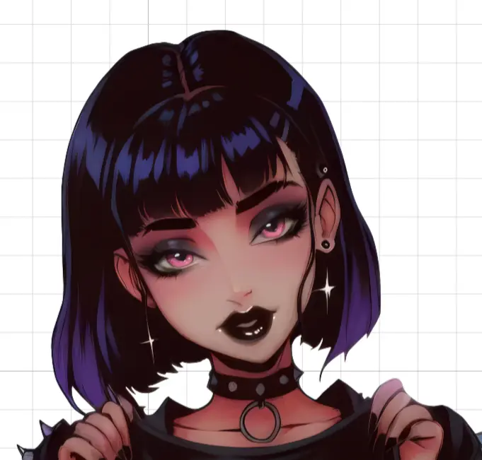 Goth Girl With Big Breasts Sticker | Original Vinyl-Sticker NSFW nsfw sticker,stickers,Goth Girl sticker,original sticker