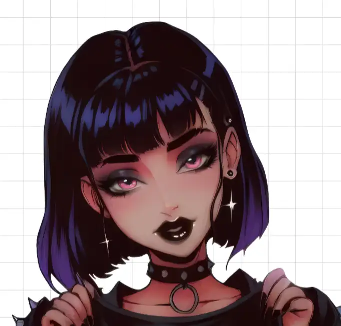 Goth Girl With Big Breasts Sticker | Original Vinyl Sticker NSFW nsfw sticker,stickers,Goth Girl sticker,original sticker
