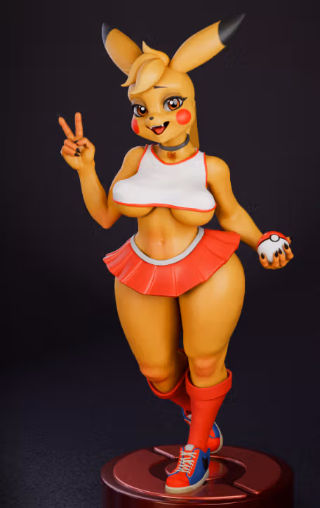 Pikachu Statue | Pokemon Fan Art by mowmaw NSFW,Futa 3d printed,Pikachu Statue,futa statue,pokemon statue,furry statue,nsfw statue,futa figurines,futanari figurines,futanari statue