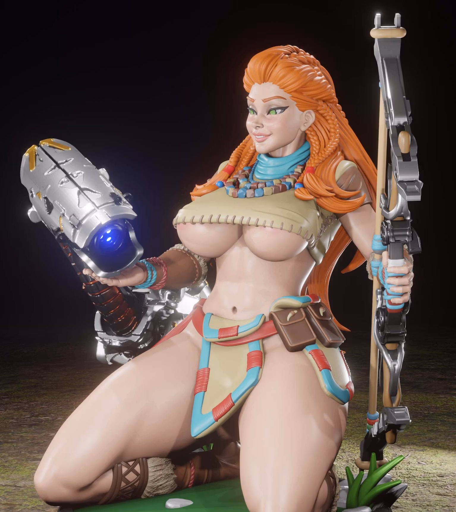 Aloy Statue | Horizon Zero Dawn Fan Art by Digital Dark SFW,NSFW,Futa 3d printed statue,3d printed,nsfw statue,3d printed figure,futa statue,Aloy Statue,Horizon Zero Dawn statue,futa figurines,futanari figurines,futanari statue