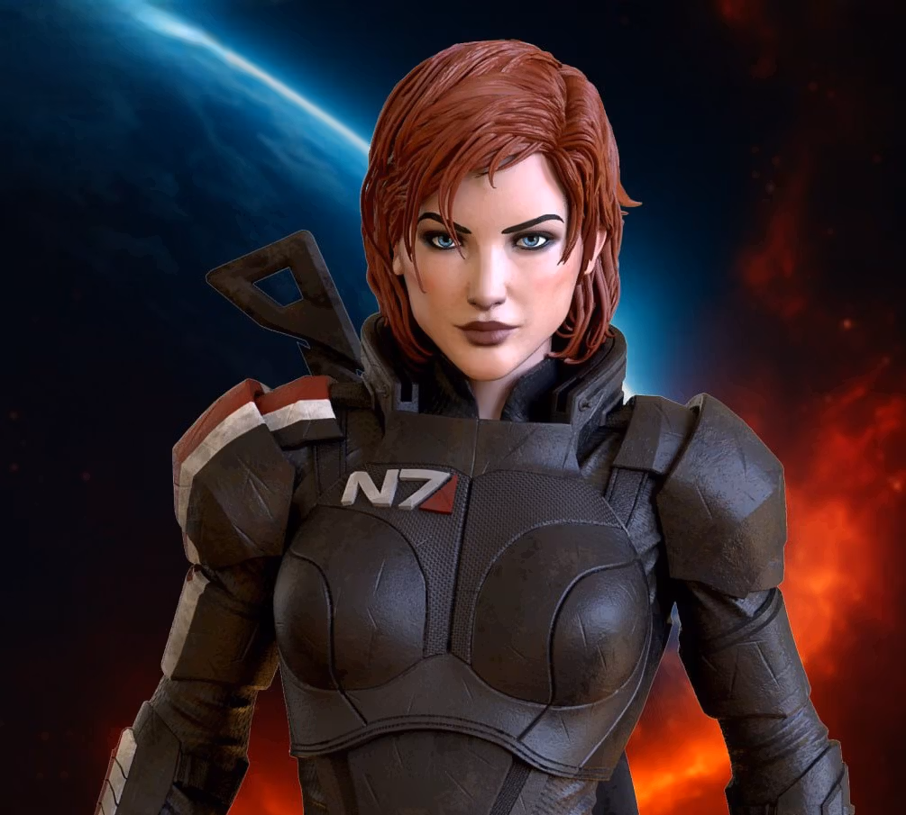 Estatua Commander FemShep | Mass Effect Fan art por OXO3D SFW,NSFW 3d printed statue,Mass Effect statue,3d printed,Commander FemShep Statue,3d printed figure,nsfw statue