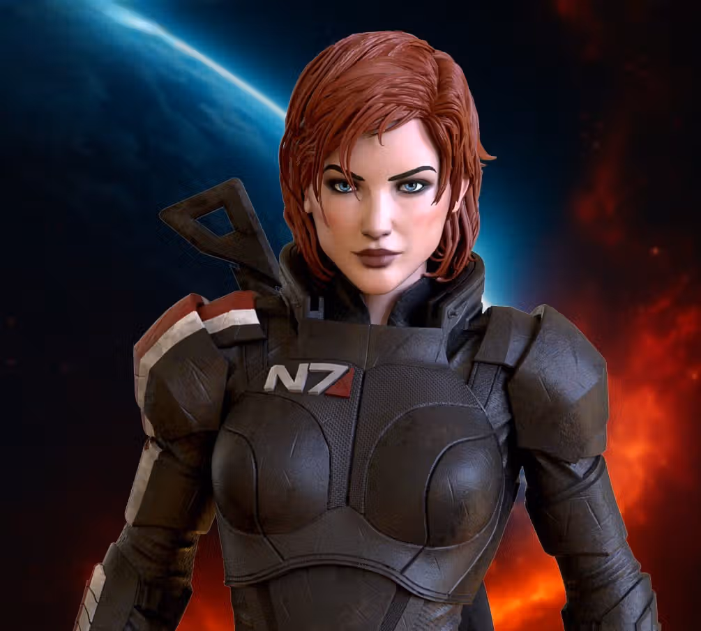 Commander FemShep Statue | Mass Effect Fan Art by OXO3D SFW,NSFW 3d printed statue,Mass Effect statue,3d printed,Commander FemShep Statue,3d printed figure,nsfw statue