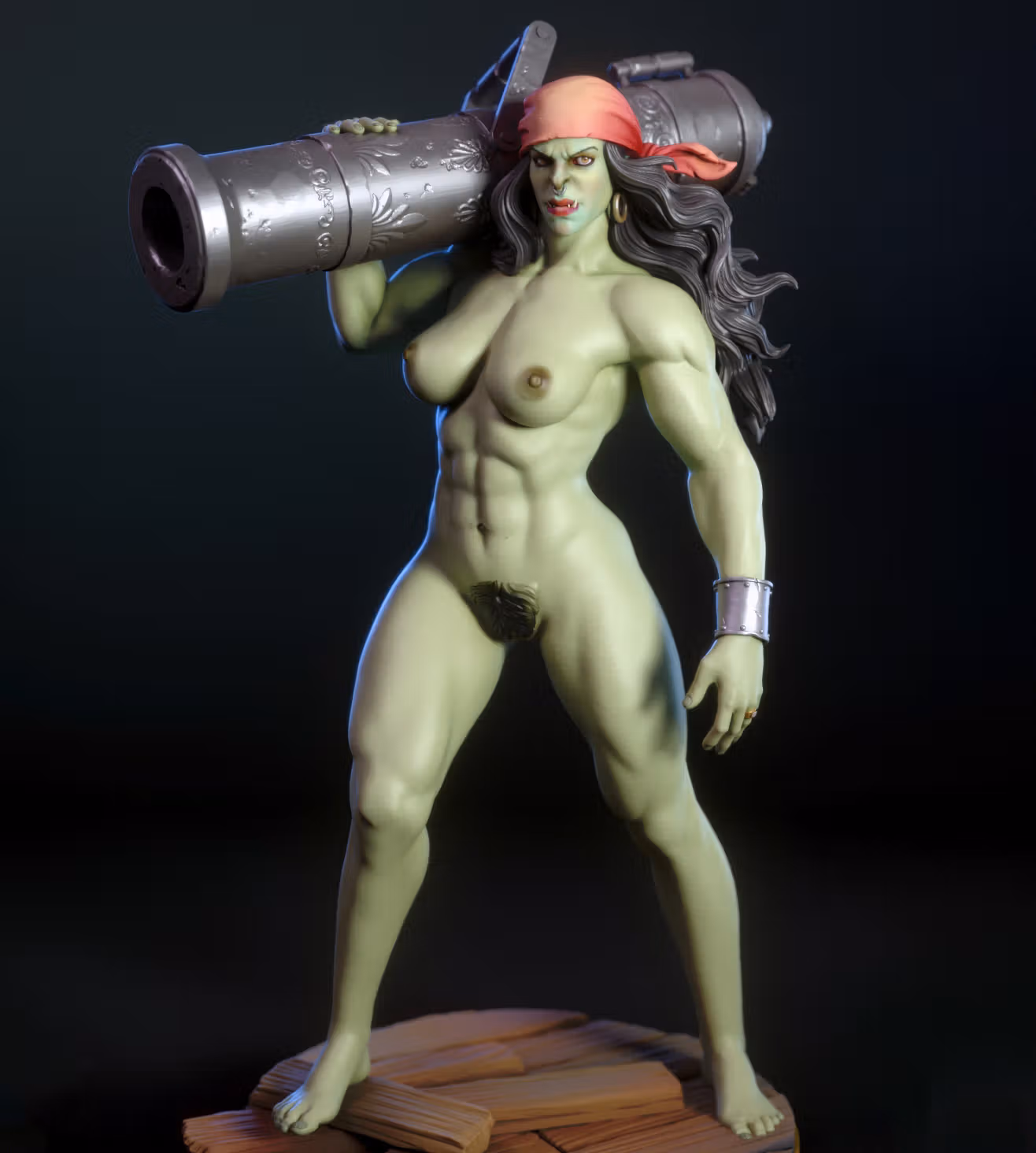 Statue Boomka The Orc Pirate | DnD Fan art par TorridaMinis SFW,NSFW 3d printed,3d printed statue,nsfw statue,3d printed figure,Boomka The Orc Pirate Statue,dnd Statue