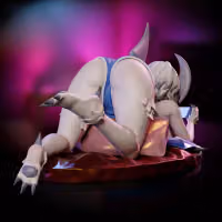 Absol Gaming Girlfriend Statue | Pokemon Fan Art by Onagaba SFW,NSFW,Futa 3d printed statue,3d printed,3d printed figure,Absol Statue,Pokémon Statue,futa statue,futa figurines,futanari figurines,futanari statue,nsfw statue,furry statue