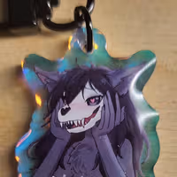 Mal0 Heart Eyes Keychain | SCP Acrylic Keychain SFW Mal0 Heart Eyes,Mal0 keychain,furry keychain,scp keychain,sfw keychain
