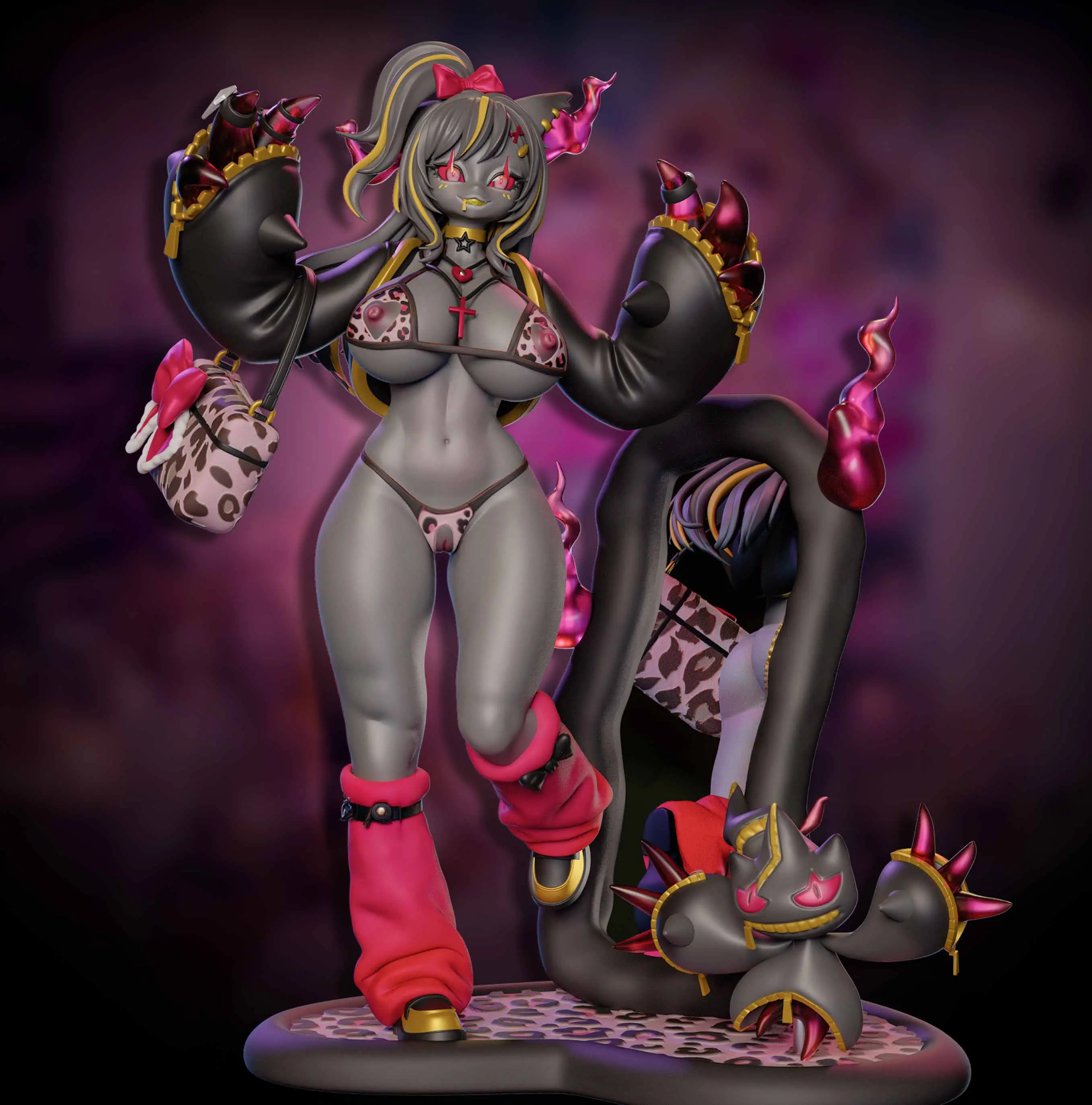 Gyaru Mega Banette Furry Statue | Pokemon Fanart von Onagaba SFW,NSFW,Futa 3d printed statue,3d printed,3d printed figure,Banette Statue,Pokémon Statue,nsfw statue,furry statue