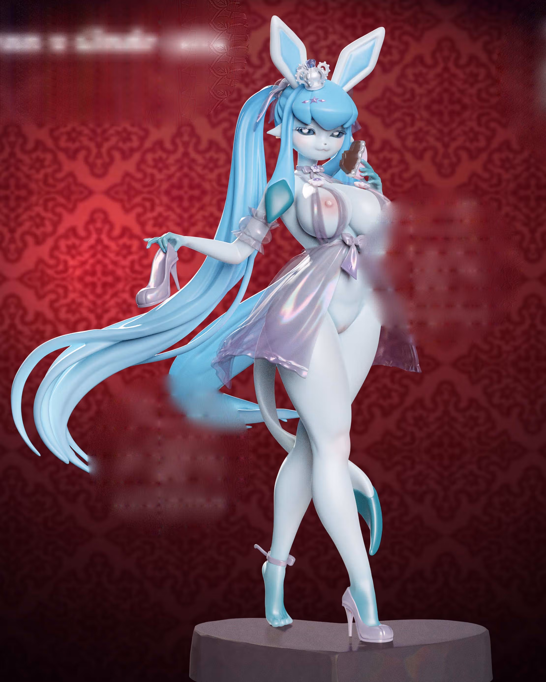 Estatua Glaceon Eevee Furry | Pokemon Fan art por Onagaba SFW,NSFW,Futa 3d printed statue,3d printed,3d printed figure,Glaceon Statue,Pokémon Statue,futa statue,futa figurines,futanari figurines,futanari statue,nsfw statue,furry statue