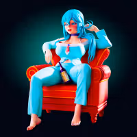 Estatua Aqua Pajamas | Konosuba Fan art por Officer Rhu SFW,NSFW,Futa 3d printed,Aqua Pajamas statue,futa statue,Konosuba statue,nsfw statue,futa figurines,futanari figurines,futanari statue