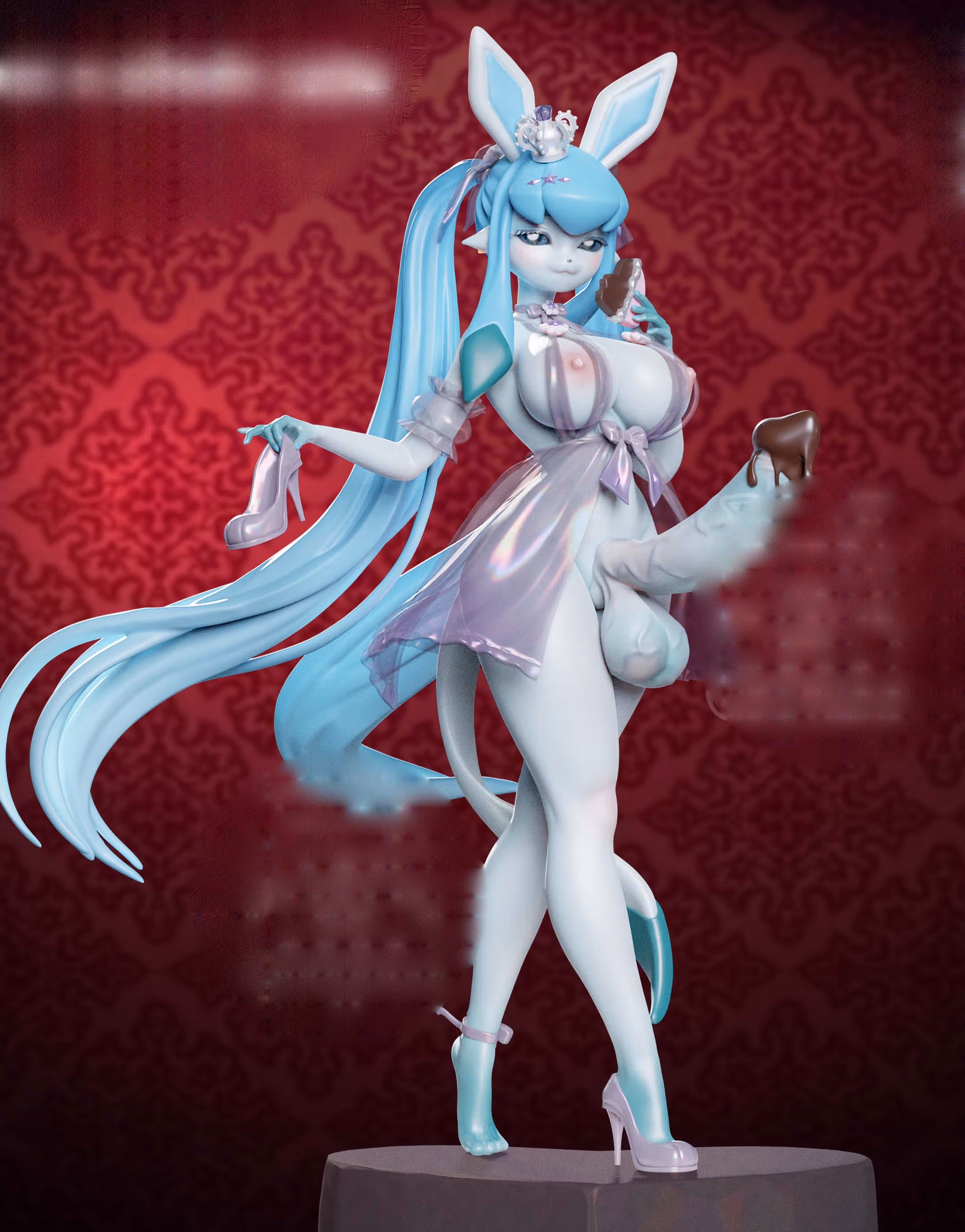 Estatua Glaceon Eevee Furry | Pokemon Fan art por Onagaba SFW,NSFW,Futa 3d printed statue,3d printed,3d printed figure,Glaceon Statue,Pokémon Statue,futa statue,futa figurines,futanari figurines,futanari statue,nsfw statue,furry statue