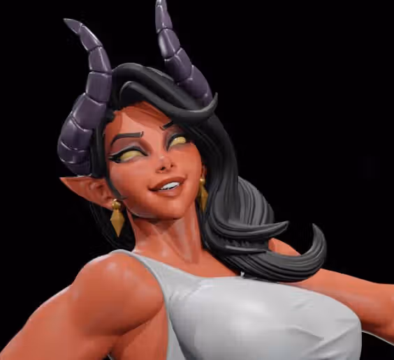 Malevola And Meru Succubus Statue | Dispatch Fan Art by Digital Dark SFW,NSFW,Futa 3d printed statue,3d printed,nsfw statue,3d printed figure,futa statue,Malevola Statue,Meru Statue,Dispatch Statue,futa figurines,futanari figurines,futanari statue