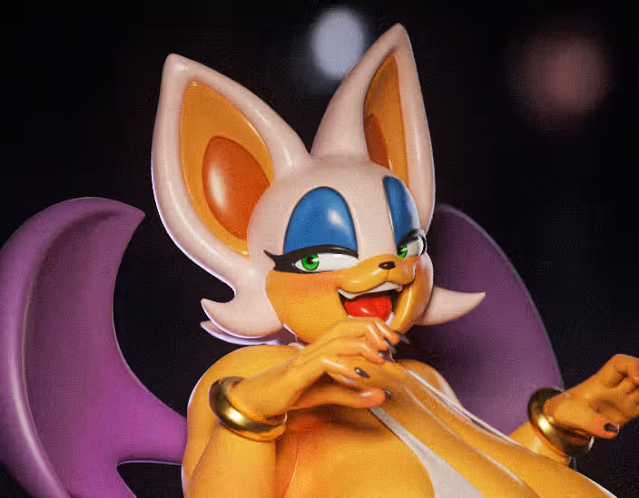 Rouge Bikini Furry Statue | Sonic the Hedgehog Fan Art by Gatsu SFW,NSFW,Futa 3d printed statue,3d printed,nsfw statue,futa statue,Sonic the Hedgehog Statue,Rouge Bikini statue,futa figurines,futanari figurines,futanari statue,furry statue