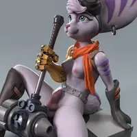 Rivet Statue | Ratchet And Clank Fanart von Anyonensfw SFW,NSFW,Futa 3d printed statue,3d printed,nsfw statue,3d printed figure,furry statue,Rivet Statue,Ratchet And Clank statue ,futanari figurines,futanari statue,futa statue,futa figurines