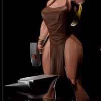 Blacksmith Statue | Original Fan Art by Digital Dark SFW,NSFW,Futa 3d printed statue,3d printed,nsfw statue,3d printed figure,futa statue,futa figurines,futanari figurines,futanari statue,Blacksmith girl staue