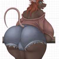 Murine Big Ass Furry Sticker | Original Vinyl Sticker SFW,NSFW,Futa furry sticker,nsfw sticker,futanari sticker,Murine sticker,original sticker,futa sticker