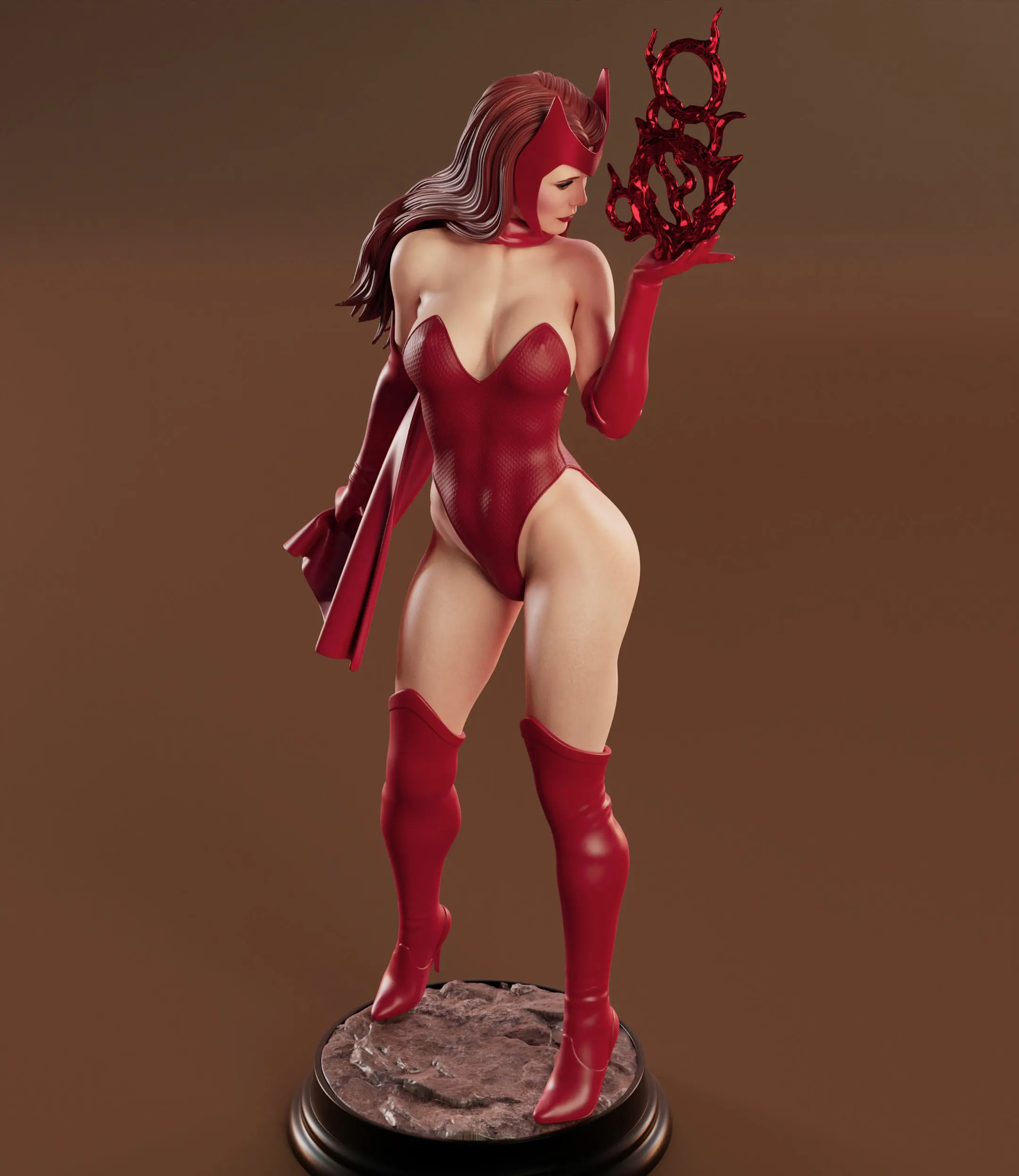 Statue Scarlet Witch | Marvel Fan art par Abe3D SFW,NSFW 3d printed statue,Scarlet Witch Statue,Marvel statue,3d printed figure,3d printed,nsfw statue
