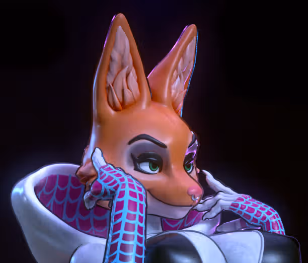 Spider Gwen Furry Statue | Marvel Fan Art by Gatsu SFW,NSFW 3d printed statue,3d printed,nsfw statue,Spider Gwen Statue,Marvel Statue,furry statue
