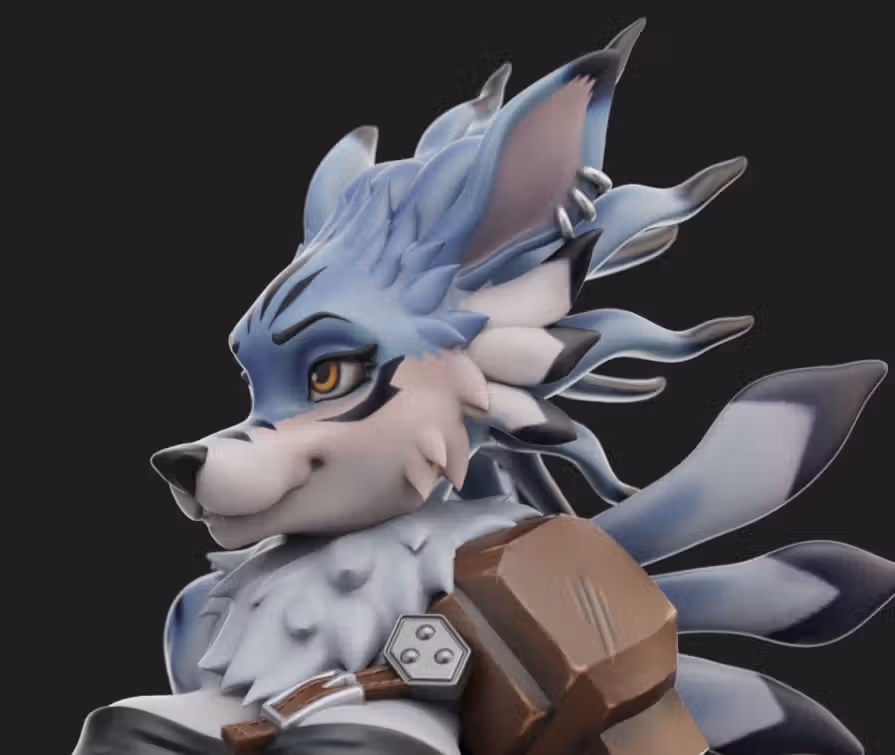WereGarurumon Statue | Digion Fan Art by Anyonensfw SFW,NSFW,Futa 3d printed,3d printed statue,nsfw statue,futa statue,WereGarurumon Statue,Digion Statue,futa figurines,futanari figurines,futanari statue,furry statue