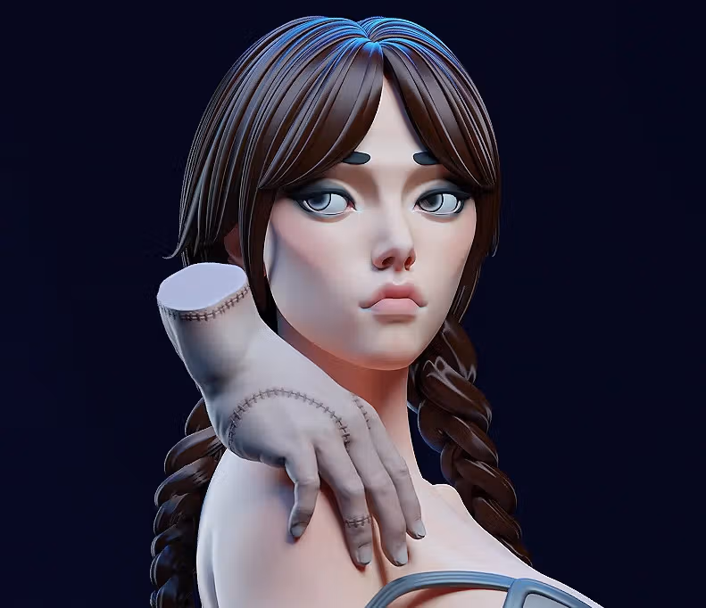 Statue Wednesday | The Addams Family Fan art par E.S Monster SFW,NSFW 3d printed,3d printed statue,The Addams Family Statue ,nsfw statue,Wednesday statue 